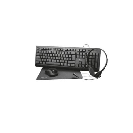 Combo 4 En 1 Home Office Trust Primo Tcl + Mouse + Aud +pad Color del mouse Negro Color del teclado Negro